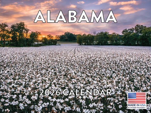 Alabama Calendar 2026 Wall 12 Month Monthly AL Scenic Souvenirs Themed Gifts | American Made In The USA