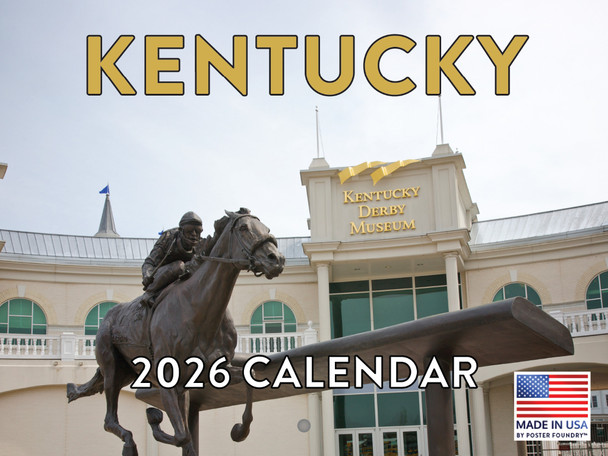Kentucky Calendar 2026 Wall 12 Month Monthly KY Scenic Souvenirs Themed Gifts | American Made In The USA