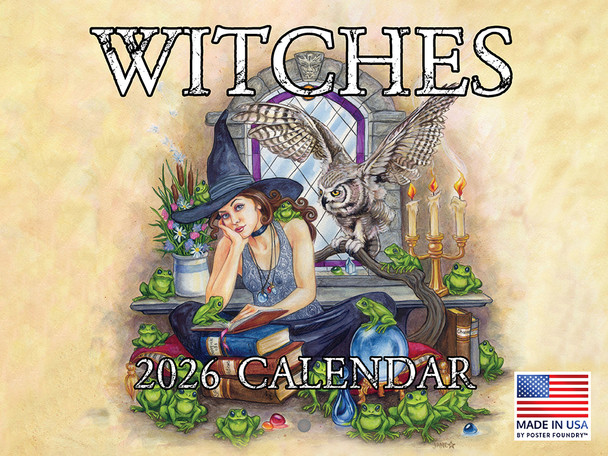 Witch Calendar 2026 Monthly Wall Wicca Witchcraft American Made In The USA