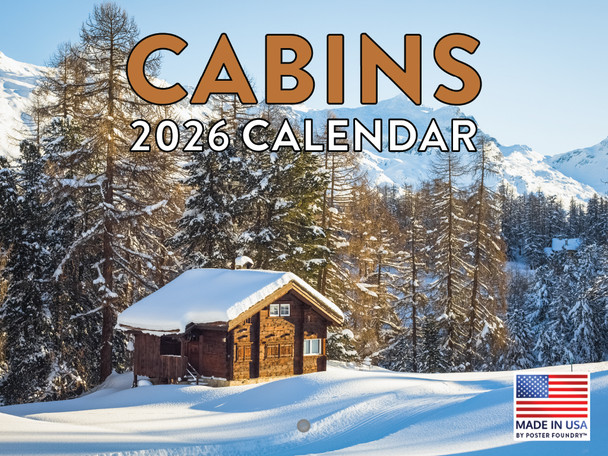 Cabin Calendar 2026 Monthly Wall Calender 12 Month | American Made In The USA