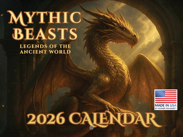Mythic Beasts Calendar 2026 Wall 12 Month American Made In The USA