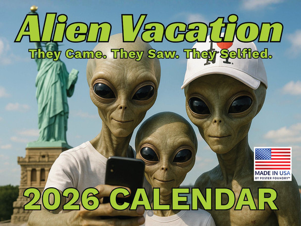 Alien Vacation 2026 Calendar Wall Monthly 12 Month