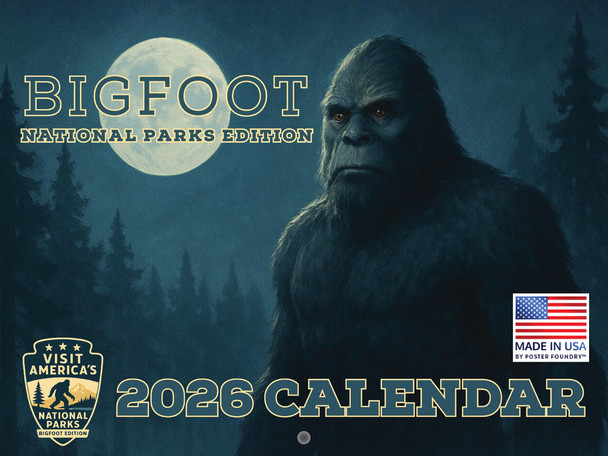 Bigfoot National Parks Calendar 2026 12 Month | American Made In The USA