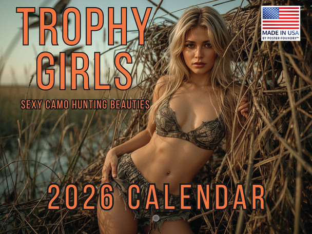 Sexy Trophy Girl Calendar 2026 Monthly Wall 12 Month Hunting Gifts for Hunters Men | American Made In The USA