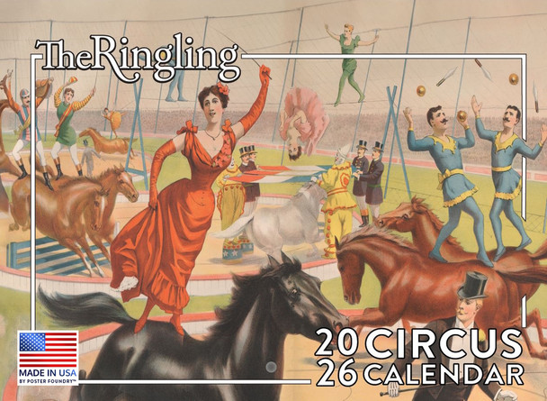 Circus Calendar 2026 by Ringling Museum of Art Monthly Wall Calender 12 Month | American Made In The USA