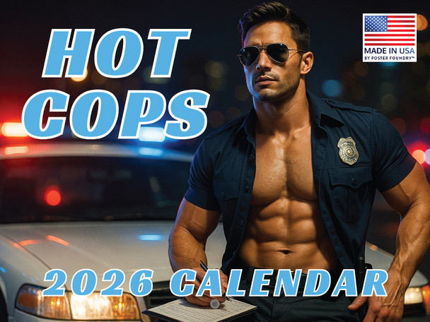 Hot Cop Calendar 2026 Sexy Police Men Monthly Wall Calender 12 Month | American Made In The USA