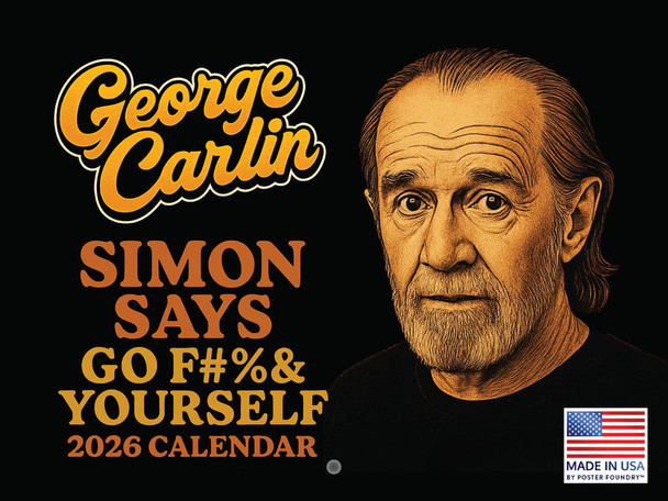 George Carlin Calendar 2026 Monthly Wall Calender 12 Month | American Made In The USA
