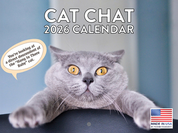 Funny Cat Calendar 2026 Monthly Wall Calender 12 Month | American Made In The USA
