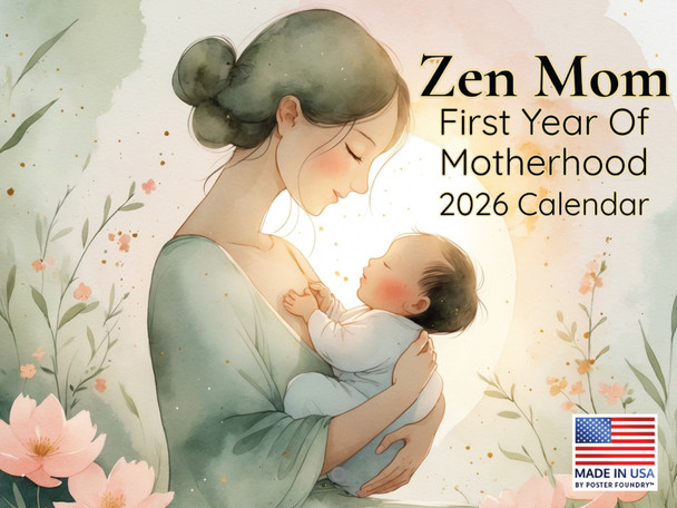 Zen Mom Calendar 2026 Motherhood Monthly Wall Calender 12 Month | American Made In The USA