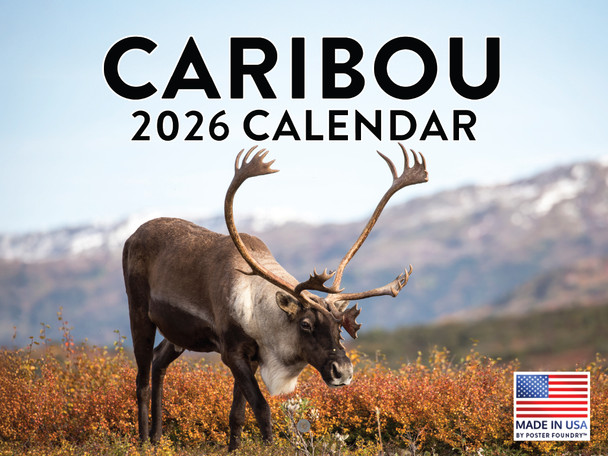 Caribou Calendar 2026 Monthly Wall Calender 12 Month Gifts | American Made In The USA