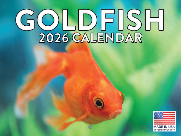 Gold FIsh Calendar 2026 Wall 12 Month GoldFIsh Gifts For Gold FIsh Lovers Women Men Monthly Calender| American Made In The USA