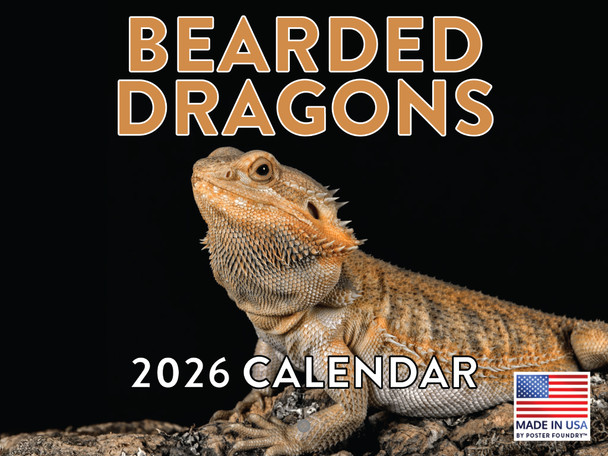 Bearded Dragon Calendar 2026 Monthly Wall Calender 12 Month | American Made In The USA