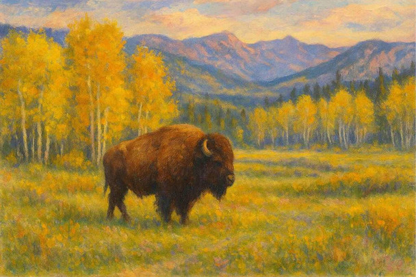 Yellowstone National Park Impressionist Landscape Wall Art Print Poster 12x18