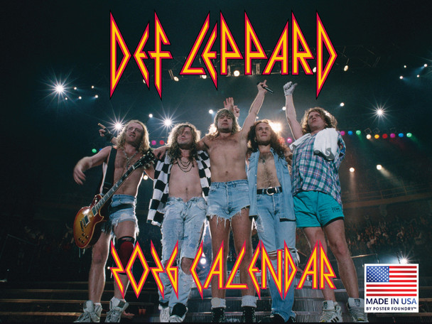 Def Leppard Calendar 2026 Wall Monthly Music Band Merch 12 Month | American Made In The USA