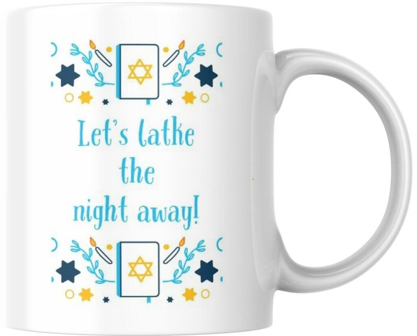 Lets Latke The Night Away Funny Hanukkah Ceramic Coffee Mug Tea Cup Novelty Gift 12 oz