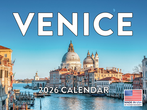 Venice Calendar 2026 Monthly Wall Calender 12 Month | American Made In The USA