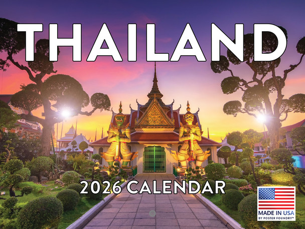 Thailand Calendar 2026 Monthly Wall Calender 12 Month | American Made In The USA
