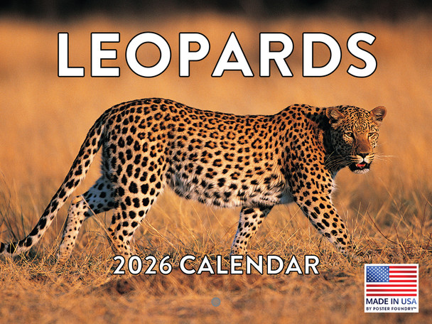 Leopard Calendar 2026 Monthly Wall Calender 12 Month | American Made In The USA
