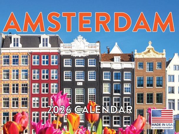 Amsterdam Calendar 2026 Monthly Wall Calender 12 Month | American Made In The USA