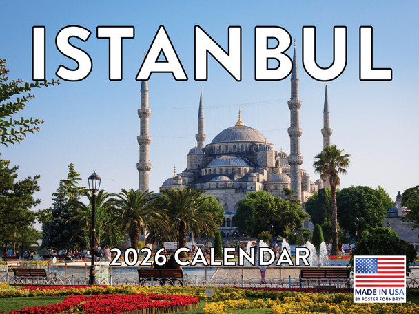 Istanbul Calendar 2026 Turkey Monthly Wall Calender 12 Month | American Made In The USA