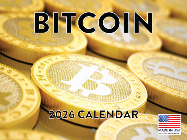 Bitcoin Calendar 2026 Monthly Wall Calender 12 Month | American Made In The USA