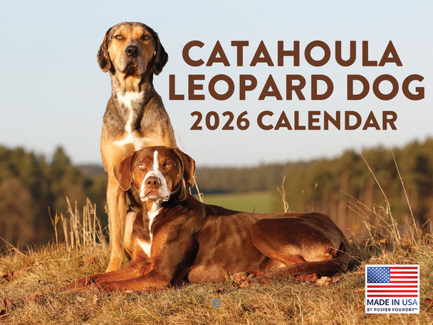 Catahoula Leopard Dog Calendar 2026 Monthly Wall Calender 12 Month | American Made In The USA