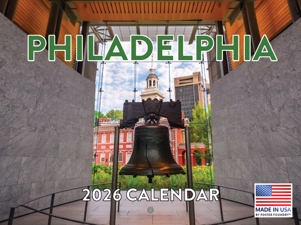 Philadelphia Calendar 2026 Wall 12 Month Monthly PA Scenic Souvenirs Philadelphian Themed Gifts | American Made In The USA