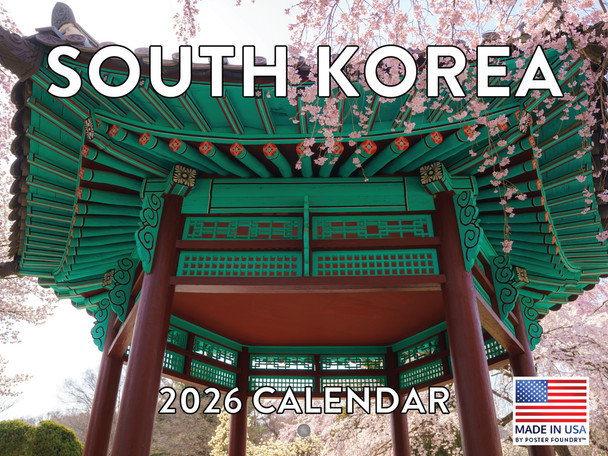 South Korea Calendar 2026 Monthly Wall Calender 12 Month | American Made In The USA