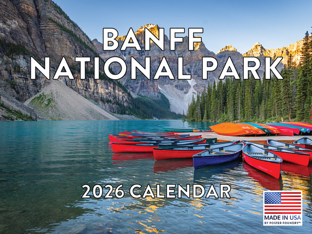 Banff National Park Calendar 2026 Canada Monthly Wall Calender 12 Month | American Made In The USA
