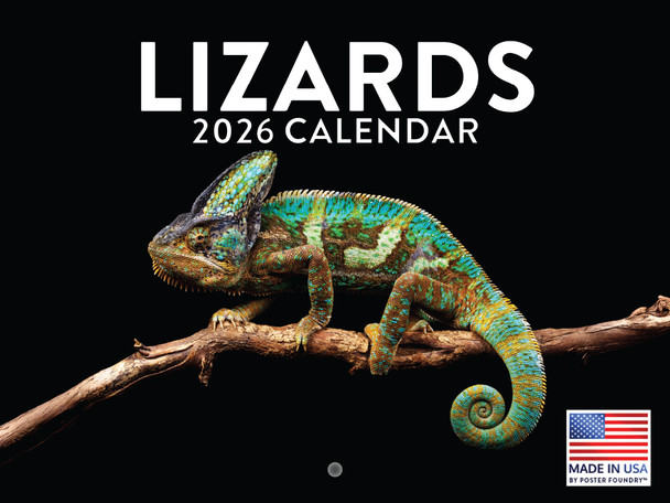 Lizard Calendar 2026 Monthly Wall Calender 12 Month | American Made In The USA