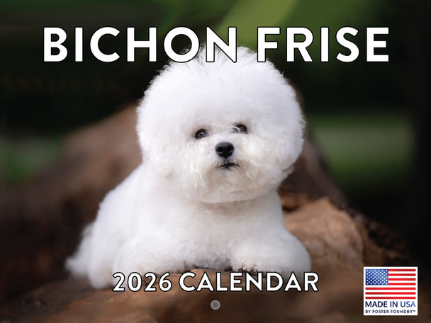 Bichon Frise Calendar 2026 Wall 12 Month Monthly Bichon Frises Gifts For Bichon Frise Lovers Women Men Mom Dad | American Made In The USA