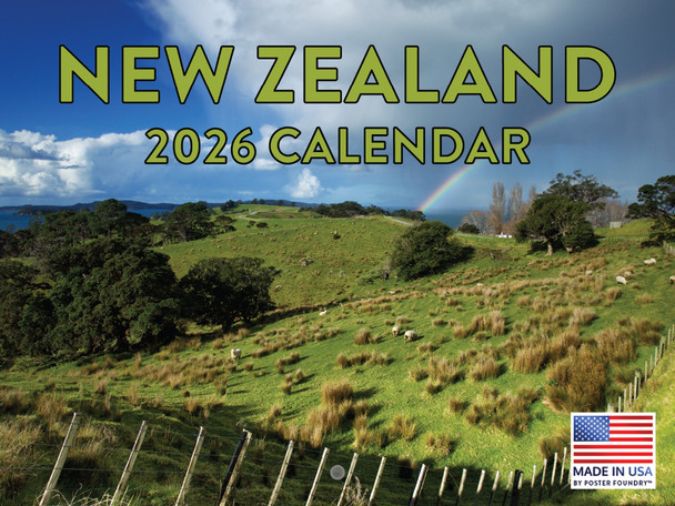 New Zealand Calendar 2026 Monthly Wall Calender 12 Month | American Made In The USA