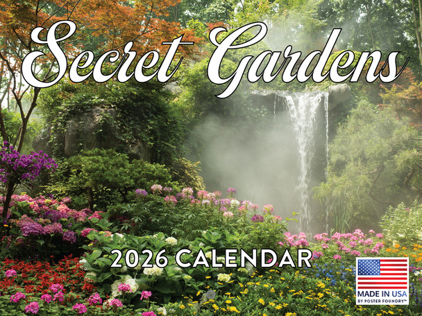 Secret Garden Calendar 2026 Botanical Monthly Wall Calender 12 Month | American Made In The USA