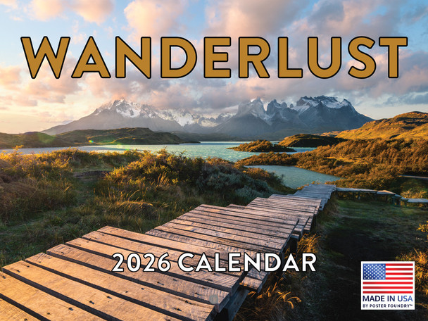 Wanderlust Calendar 2026 Beautiful Landscape Monthly Wall Calender 12 Month | American Made In The USA