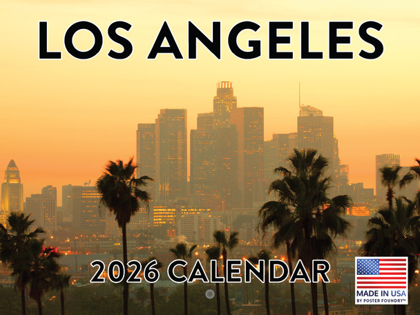 Los Angeles Calendar 2026 LA California Wall 12 Month Monthly CA Scenic Souvenirs Californian Themed Gifts | American Made In The USA
