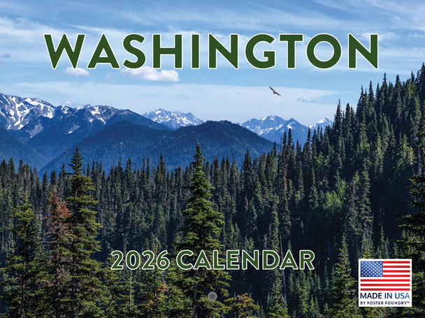 Washington State Calendar 2026 Monthly Wall Calender 12 Month | American Made In The USA