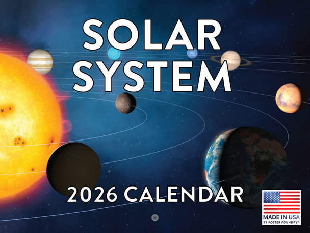 Solar System Calendar 2026 Planets Space Kids Monthly Wall Calender 12 Month | American Made In The USA