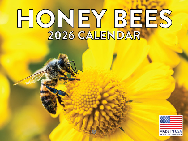 Honey Bee Calendar 2026 Bees Monthly Wall Calender 12 Month | American Made In The USA