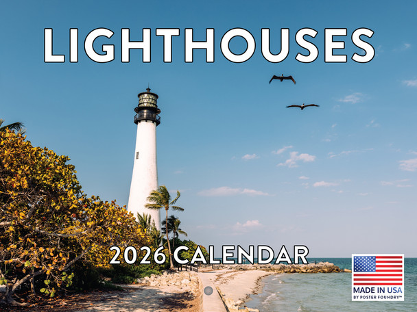 Lighthouse Calendar 2026 Monthly Wall Calender 12 Month | American Made In The USA