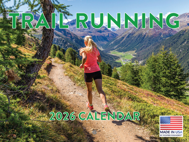 Trail Running Calendar 2026 Runners Monthly Wall Calender 12 Month | American Made In The USA