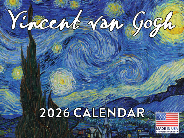 Vincent Van Gogh Calendar 2026 Monthly Wall Calender 12 Month | American Made In The USA
