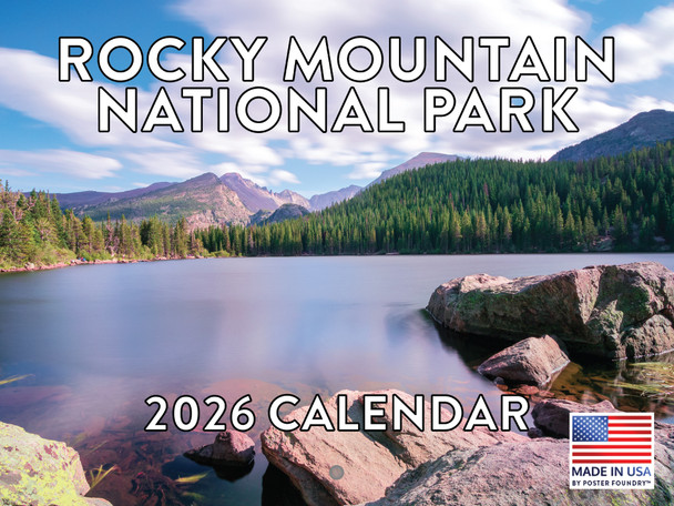 Rocky Mountain National Park Calendar 2026 Colorado Mountains The Rockies Monthly Wall Calender 12 Month | American Made In The USA