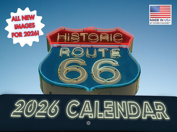 Route 66 Calendar 2026 RT 66 Monthly Wall Calender 12 Month | American Made In The USA