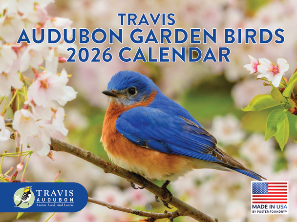 Travis Audubon Garden Birds Calendar 2026 Bird Monthly Wall Calender 12 Month | American Made In The USA