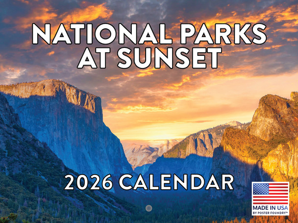 National Park Calendar 2026 Parks At Sunset Monthly Wall Calender Nature 12 Month | American Made In The USA