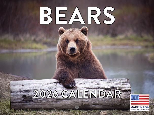 Bear Calendar 2026 Wall 12 Month Bears Gifts For Bear Lovers Women Men Monthly Calender| American Made In The USA