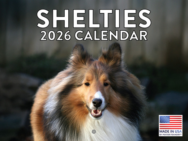 Sheltie Calendar 2026 Shetland Sheepdogs Monthly Wall Calender 12 Month | American Made In The USA