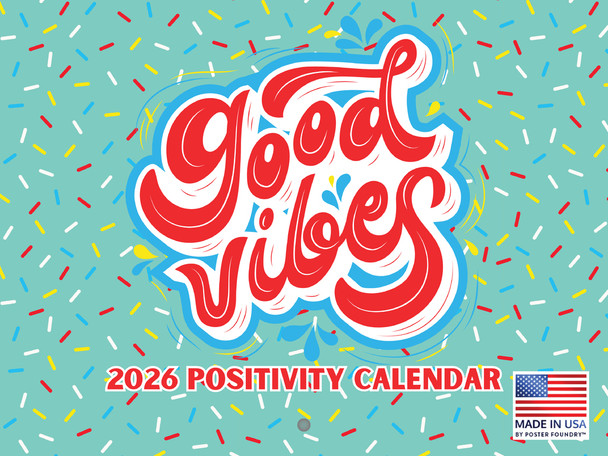 Good Vibes Wall Calendar 2026 Teen Girls Tween Women Manifesting Monthly For Teenage Room 12 Month | American Made In The USA
