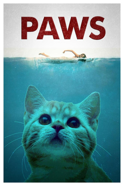 Laminated Paws Classic Movie Parody Humor Poster 12x18 inch