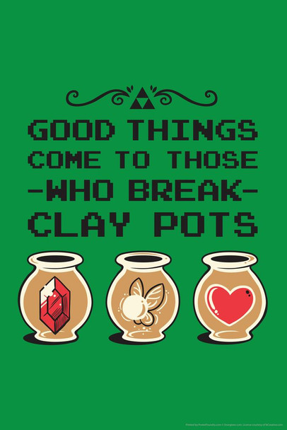 Good Things Come To Those Who Break Clay Pots Video Game Cool Wall Art Print Poster 16x24